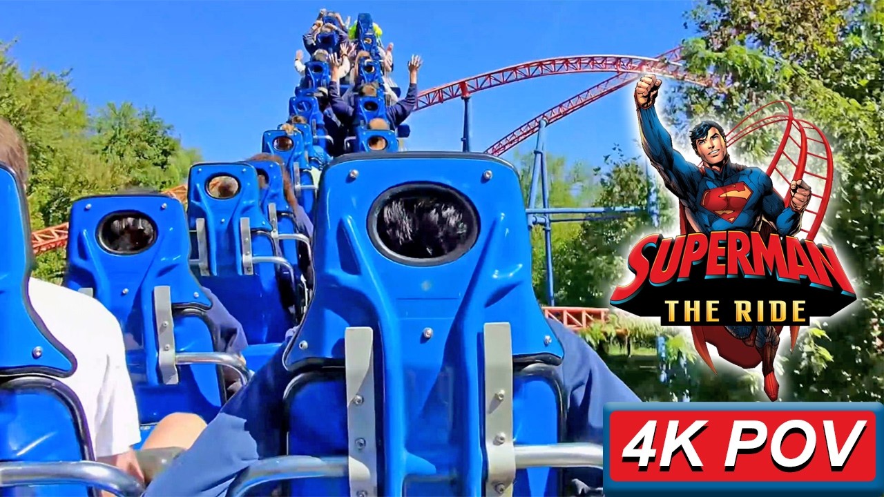 Superman: The Ride (4K Back Seat POV)- Six Flags New England, Agawam, MA