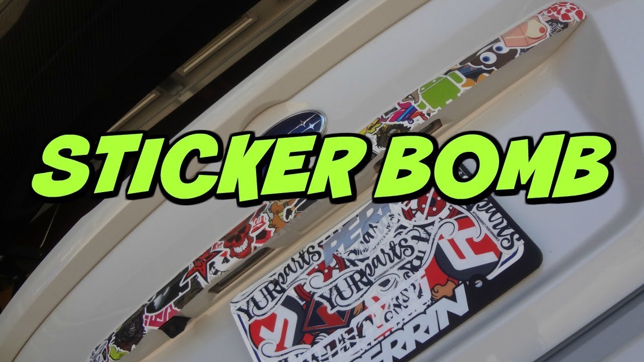 STICKER BOMBING THE REAR PANEL SUBARU WRX!!!!