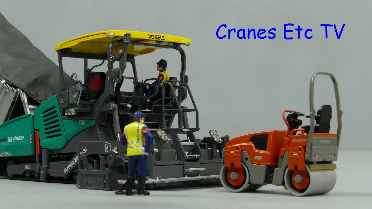 NZG Vögele Super 2000-3i Paver and Weycor AW 300 Roller by Cranes Etc TV