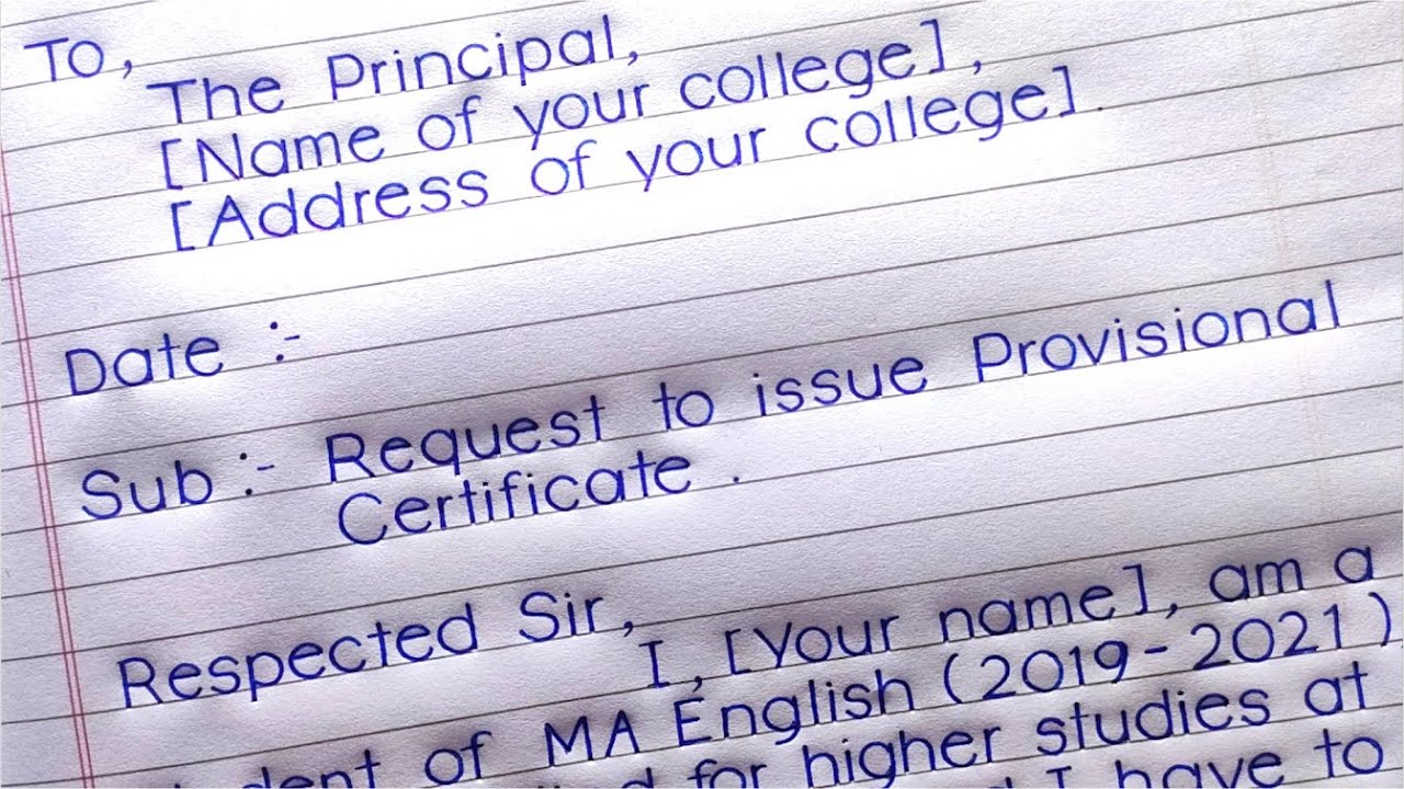 ✍️ Application For Provisional Certificate  ✍️