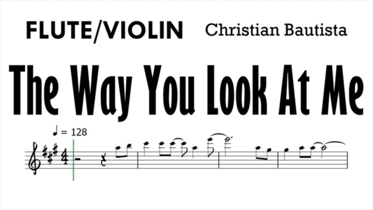 The Way You Look At Me Flute Violin Sheet Music Backing Track Play Along Partitura