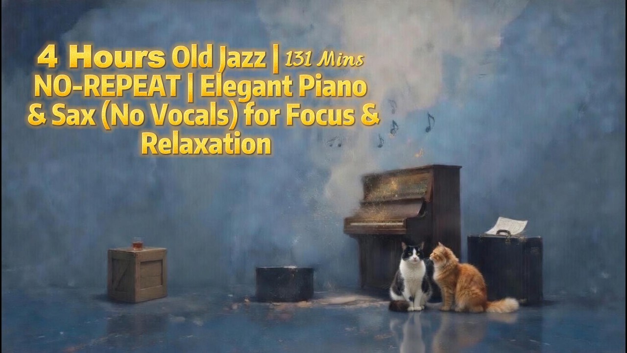 Relaxing Jazz & Rain at the Night Cafe ☕️ 4 Hours of Sophisticated Jazz for Study and Sleep