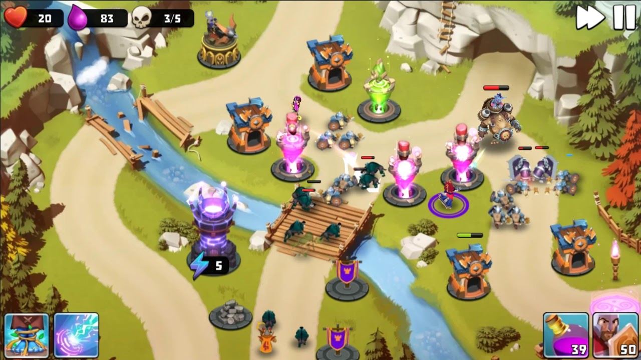 Castle Creeps TD - Chapter 21 Level 84 Crumbled Crossing 3 Stars (Without Sentinel)