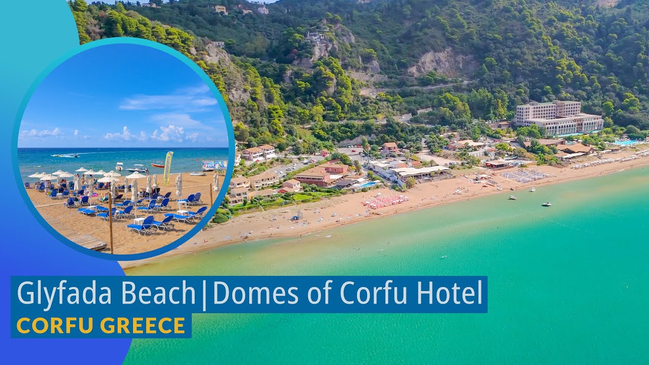 Glyfada Beach Corfu Greece | Domes of Corfu Hotel | Corfu Drone Tour 4K