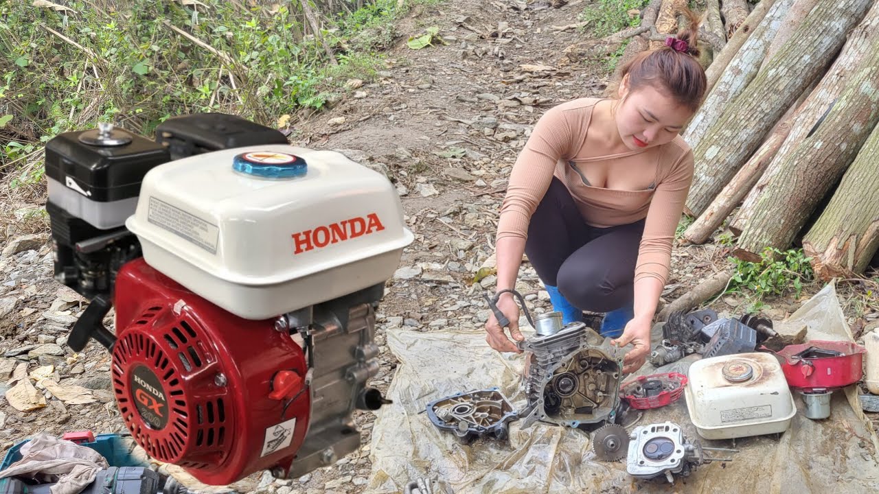 TIMELAPSE : The genius girl repairs and restores all types of engines to help the villagers