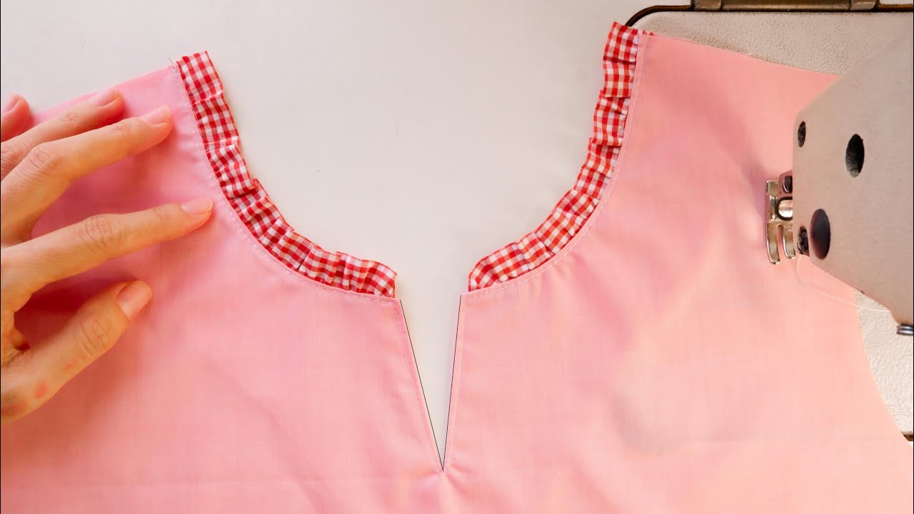 Cutting And Sewing A Cute Neck | Sewing Trick Tutorial | Thuy Sewing