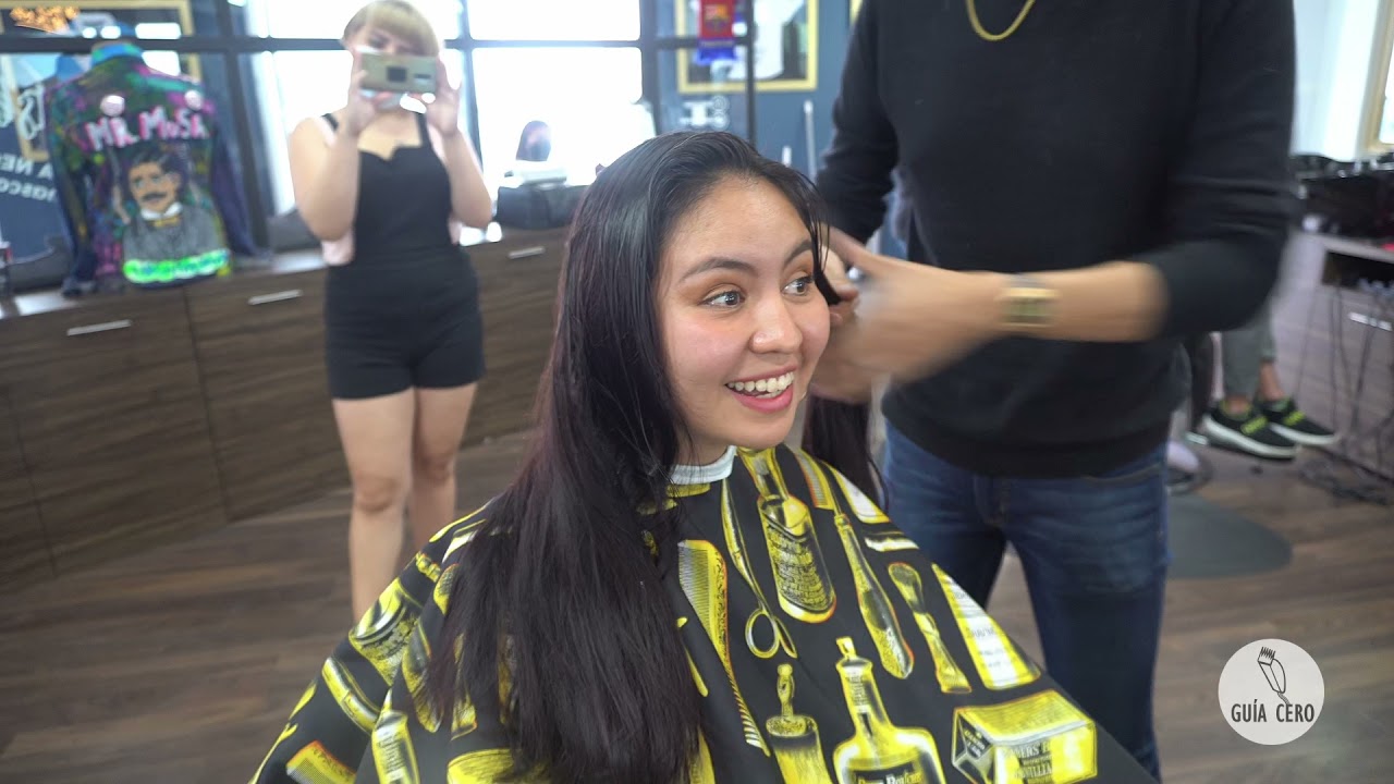 72 Paola: long, half & half clipper shave, razor headshave, electric headshave, wash