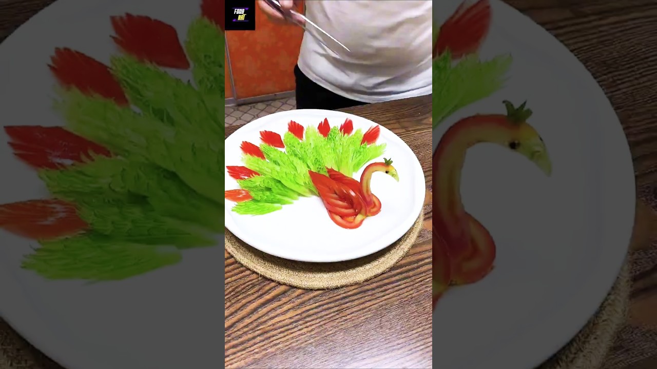 Tomato 🍅Swan 🦢Carving Garnish ✂️ I Tomato Swan #tomato 🍅#swan #carving #garnish #shorts