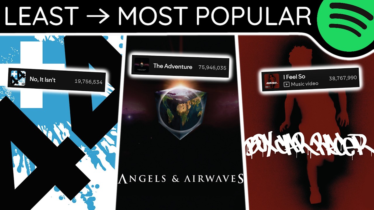 Every BOX CAR RACER / +44 / ANGELS & AIRWAVES Song LEAST TO MOST PLAYED [2026]