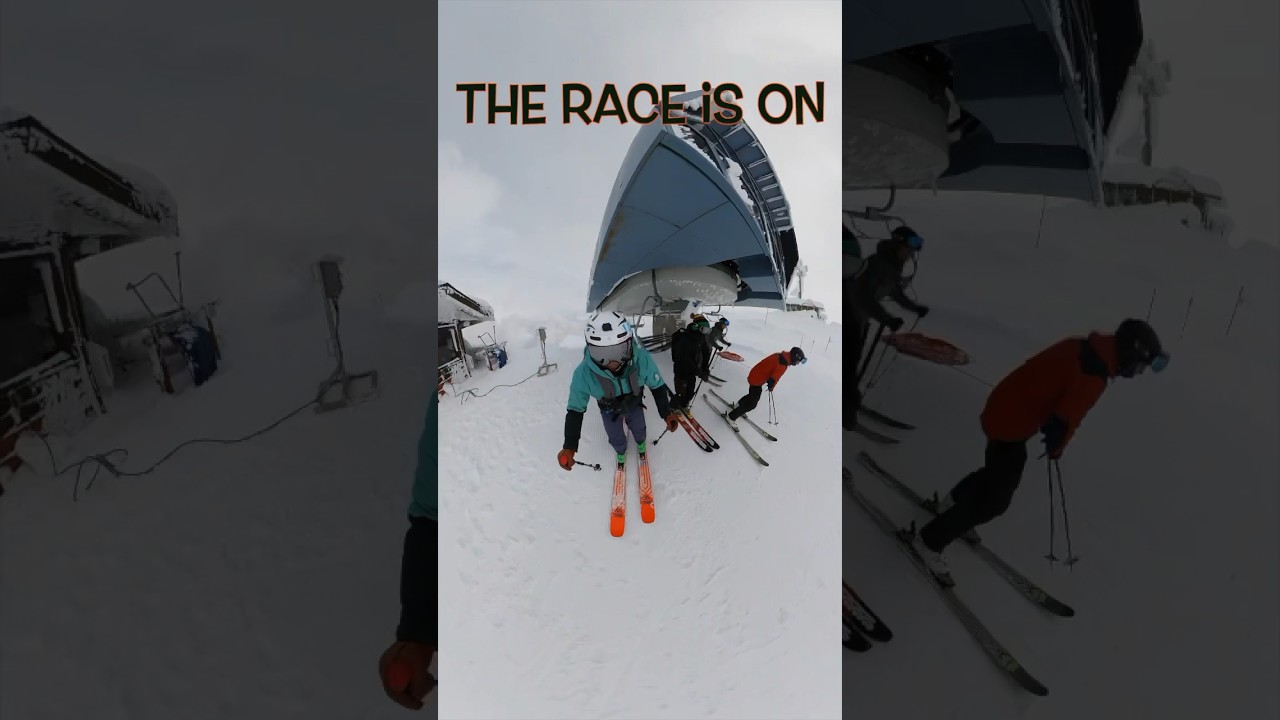 4,3,2,1 and Go! Race for the powder 🥶 #shorts