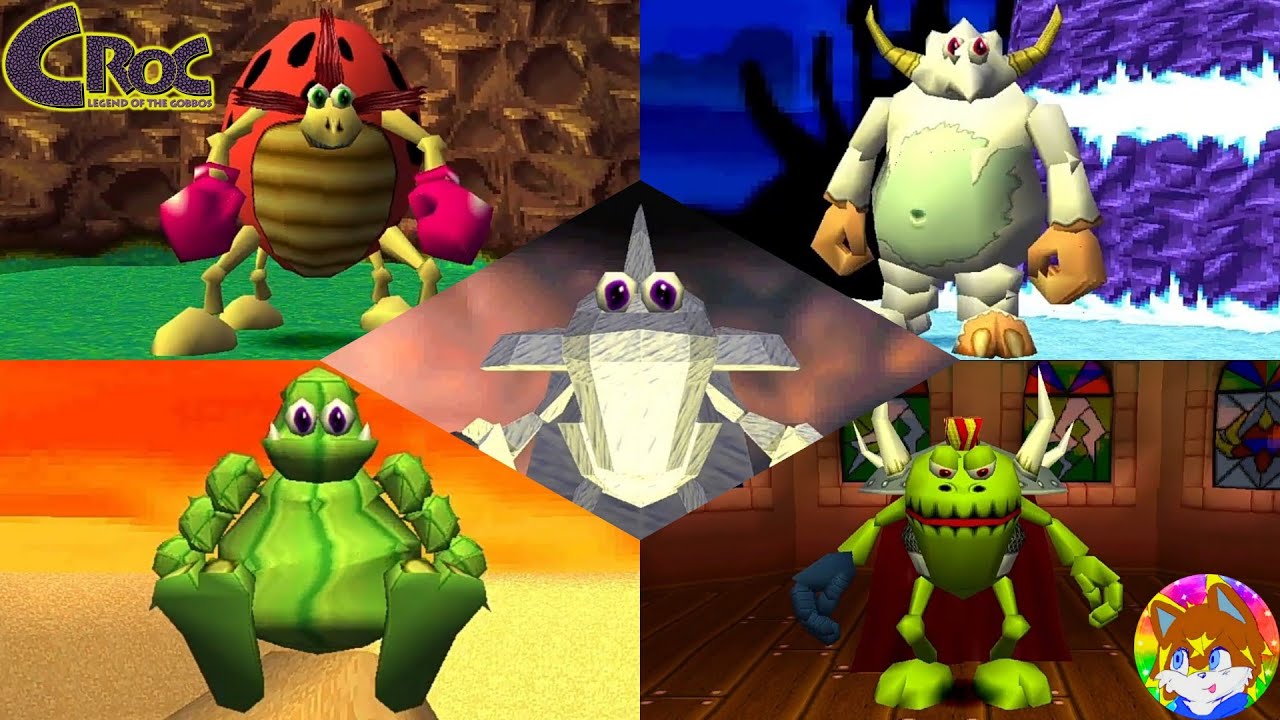 🌈Croc: Legend Of The Gobbos (PS1) - All Bosses + Both Endings🌈
