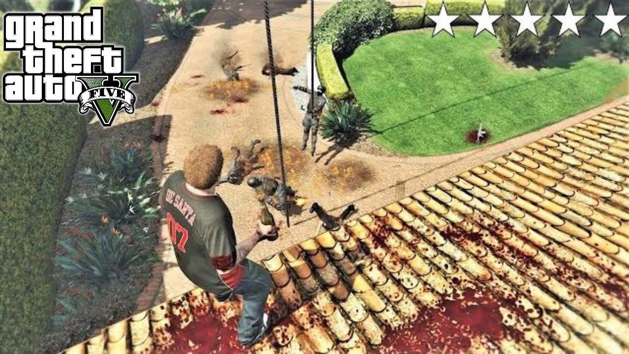 GTA 5 - Jimmy's FIVE STAR COP BATTLE AT MICHAEL'S MANSION! (GTA V Funny Moments)