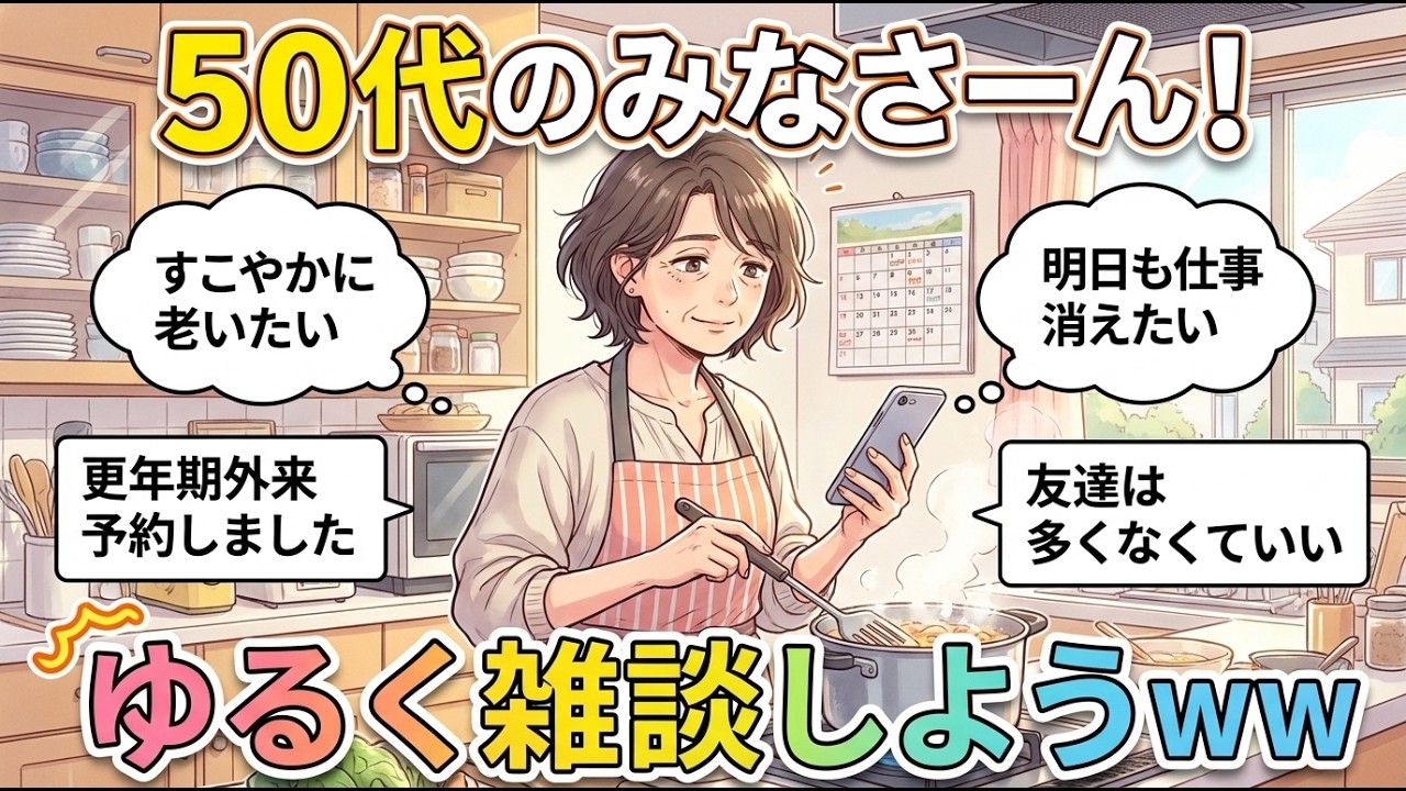 【ガルちゃん有益】【40代50代】この年代ってメンタルやばいよね…仲間でゆったり話しませんか？＜アラフィフ雑談＞【ガルちゃん雑談】【更年期キツイ】