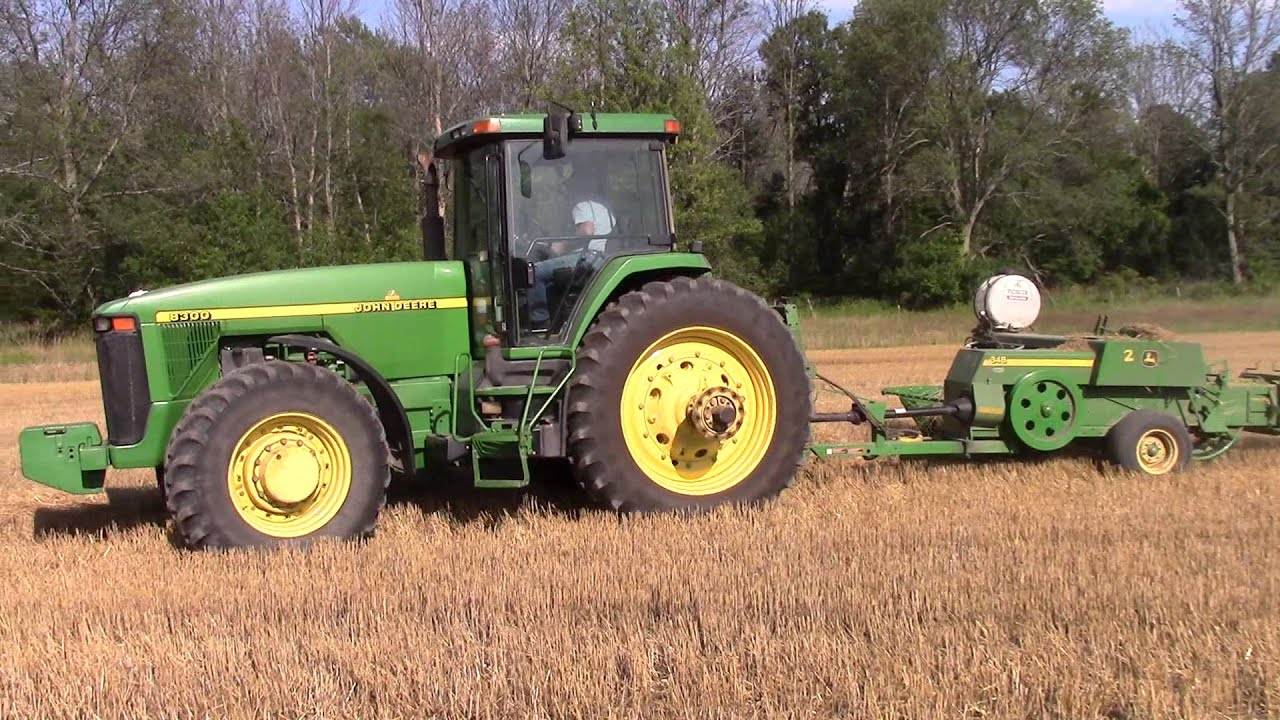 John Deere 8300 Tractor and 348 Baler