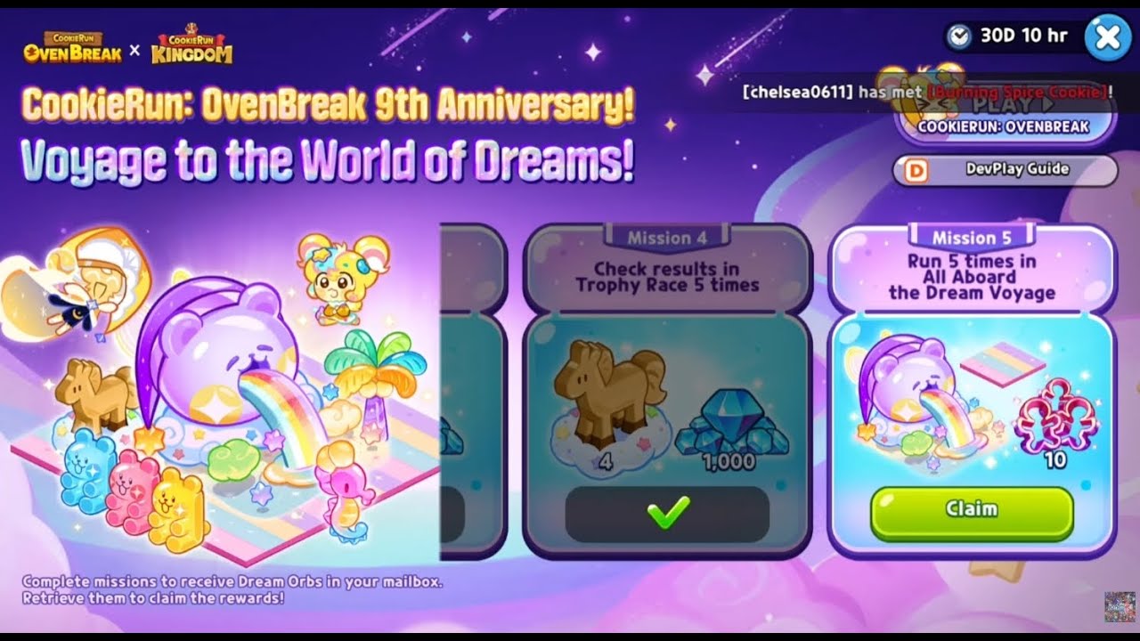 Событие: 9-я годовщина Cookie Run Ovenbreak. Завершите миссии 1&ndash;5 + сюжет &mdash; Cookie Run Kingdom
