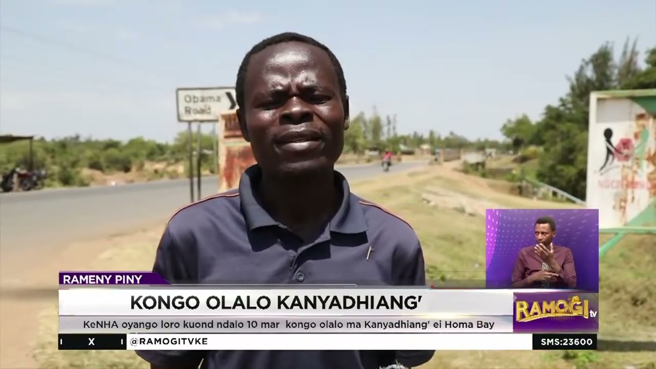 KeNHA dhi chako loso olalo ma Kanyadhiang' manie apaya ma Homabay-Kendubay mosekelo masiche apaya