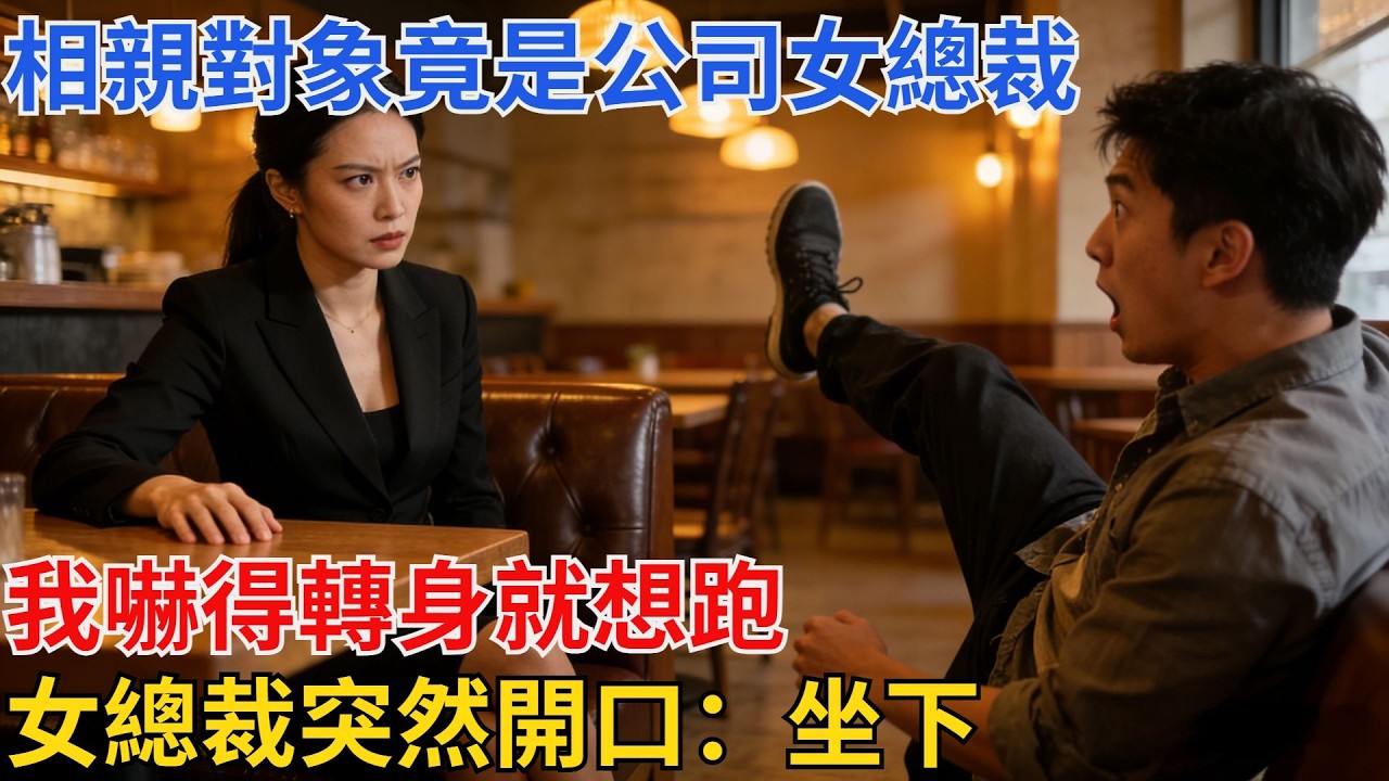 相親對象竟是公司女總裁，我嚇得轉身就想跑，女總裁突然開口：坐下，老婆你不想要了？#故事頻道 #故事分享 #睡前故事 #職場故事#男頻#爽文