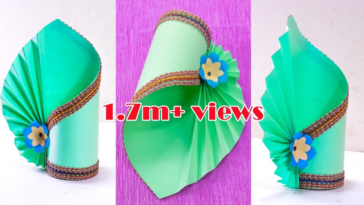 How to Make A Flower Vase At Home | Simple Paper Craft | Making Paper Flower Vase | Paper Crafts