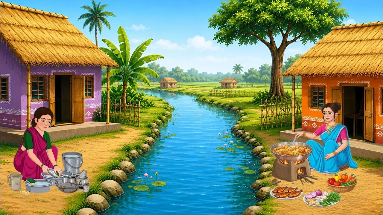 The Two Sisters' House by the Pond | Hindi Story | New Moral Stories | Cartoon Story | Hindi Tales |