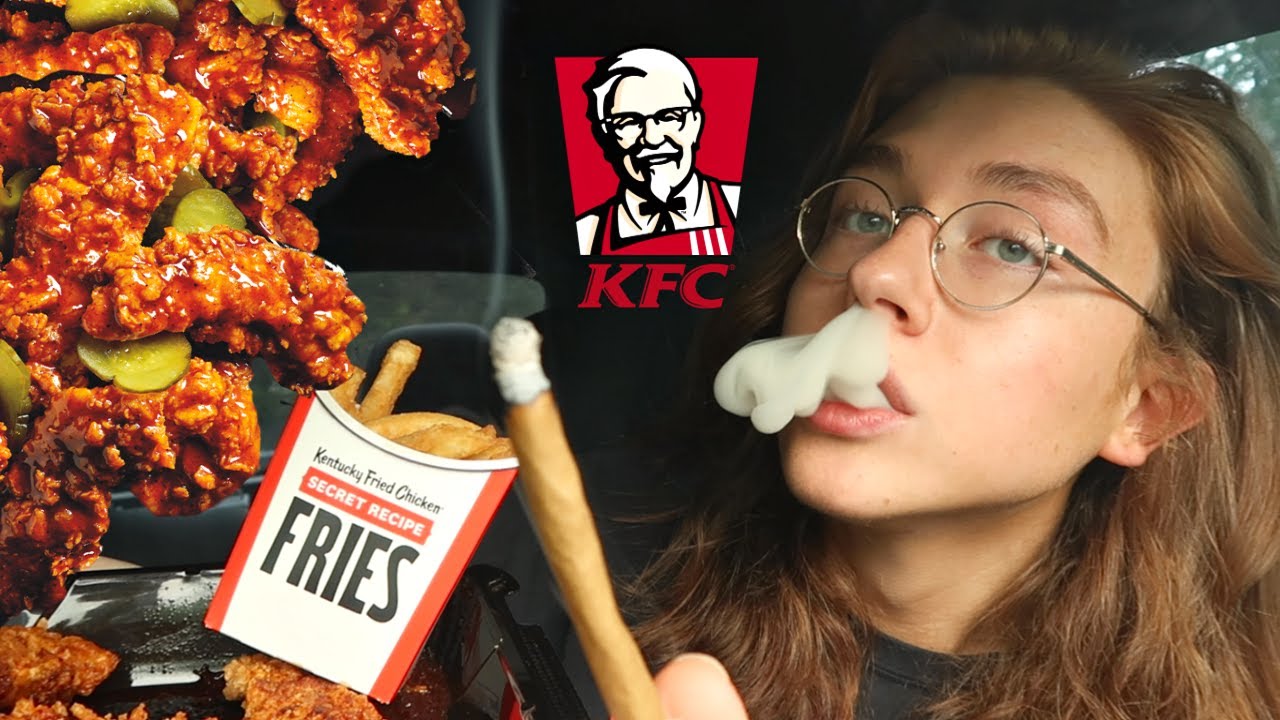 blunt hotbox + trying new KFC fries + spicy chicken MUKBANG