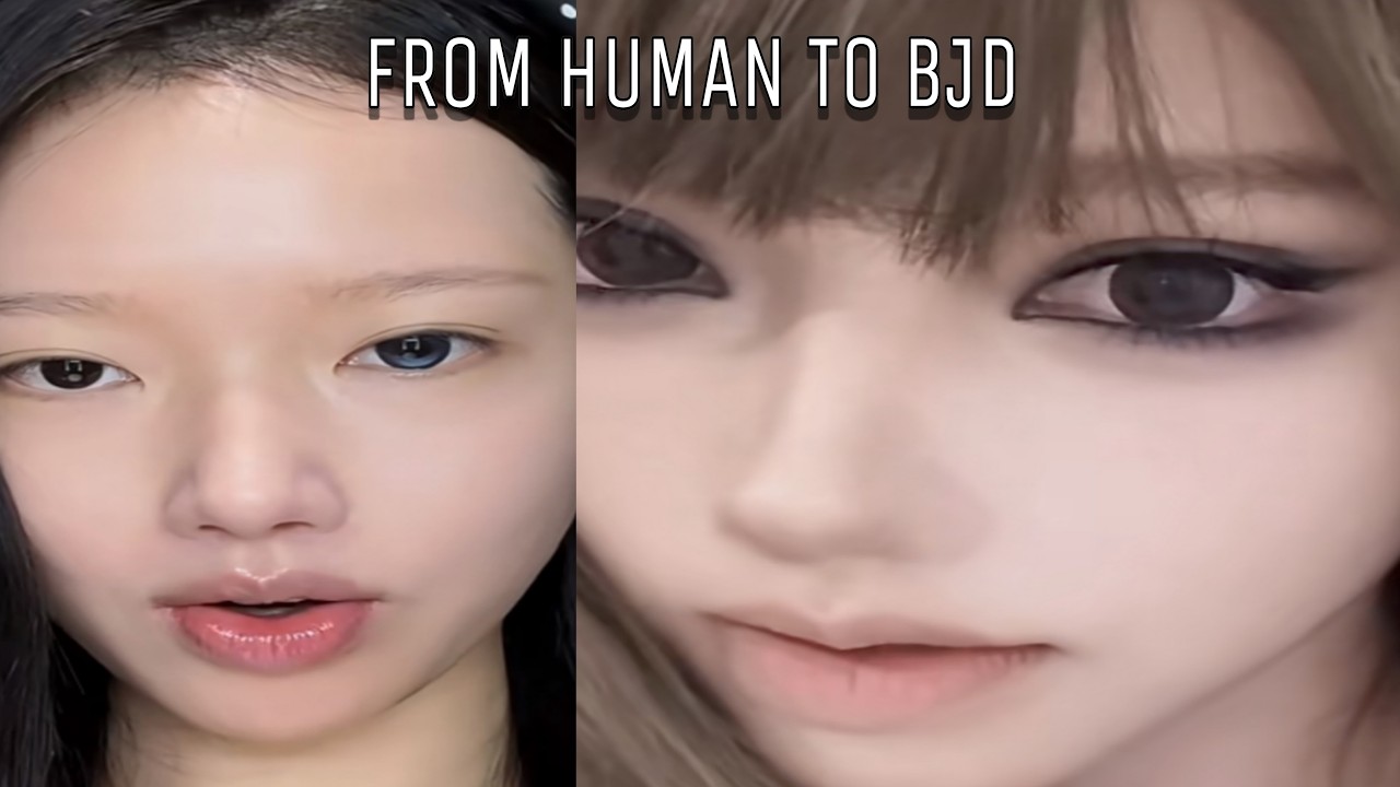 👉 Real Life BJD Doll Makeup Transformation 😳✨ #makeuptutorial #doll #makeuptransformation #makeup