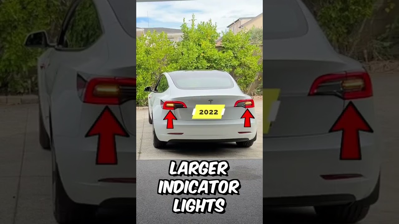 2022 vs 2021 Tesla Model 3 Tail Light Upgrade!💡#shorts #teslamodel3