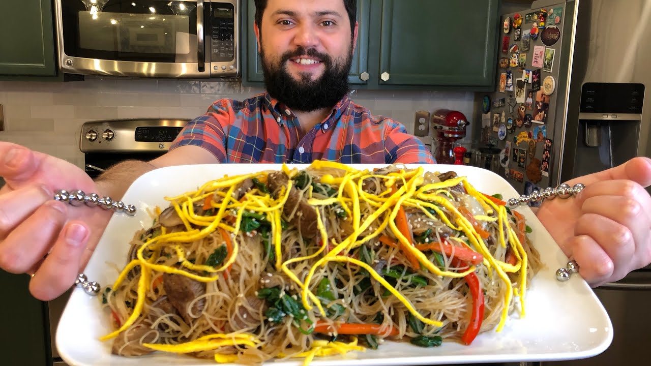 НАСТОЯЩАЯ Фунчоза По-Корейски Салат Чапче (Japchae) Оригинальный Рецепт Корейской Кухни Очень Вкусно