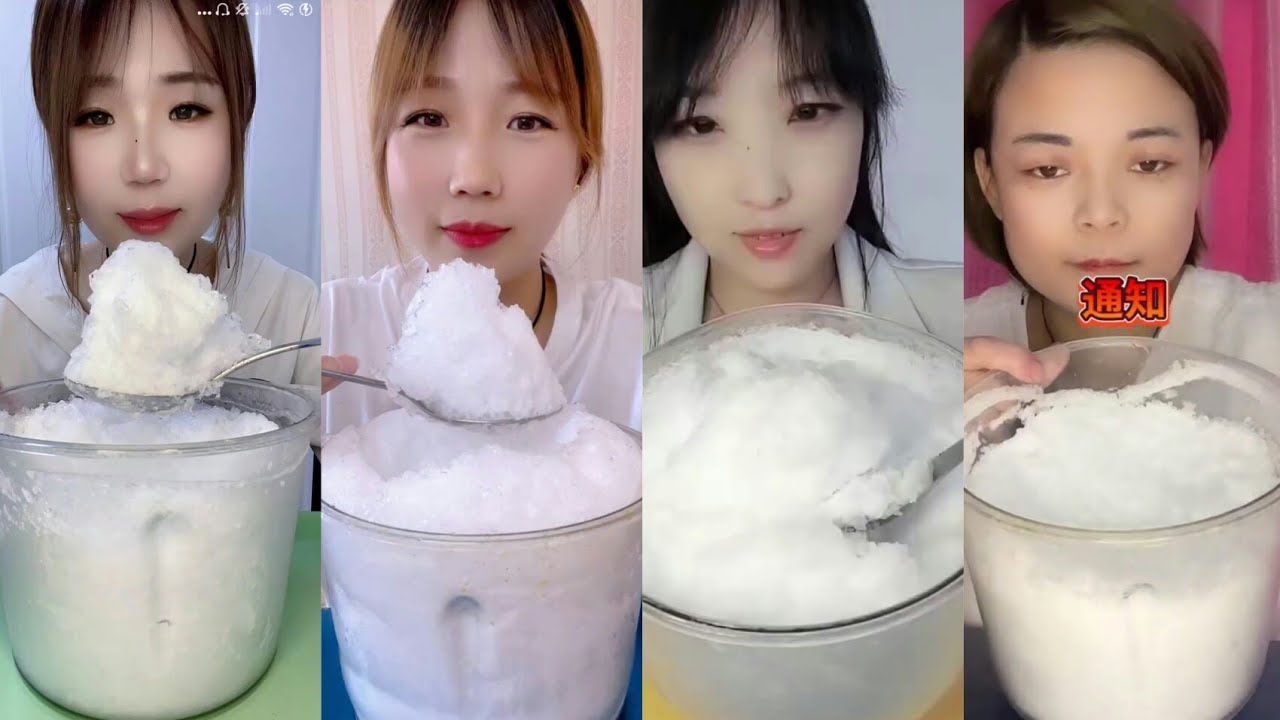 ASMR WHITE ICE BLIND #ice #iceeating #kwai #crunchyasmr #asmr #asmreating #whiteice #shavedice