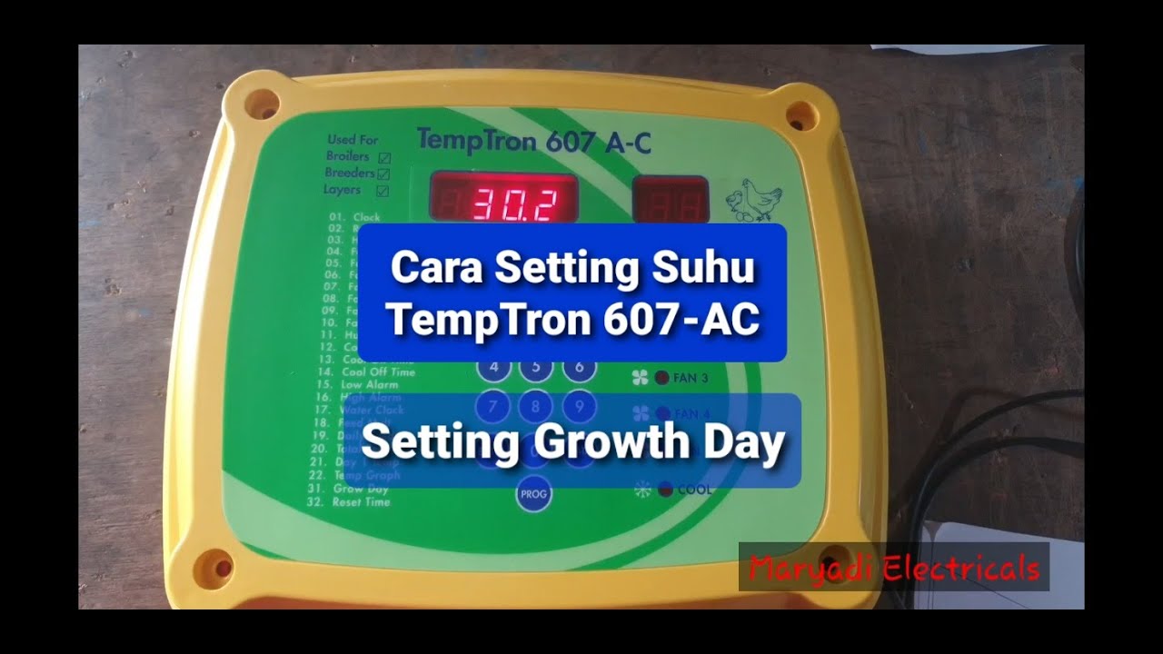 Cara setting suhu pada TempTron 607 AC || Setting growth day TempTron 607 AC