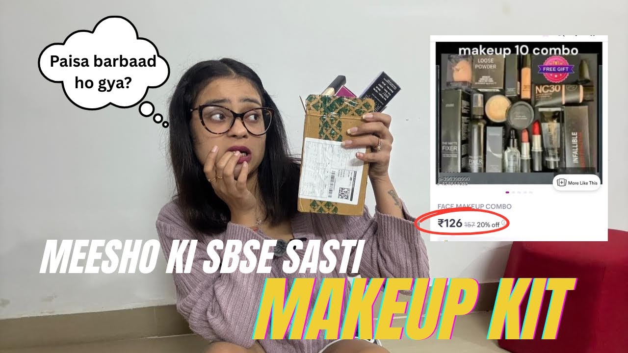 Trying Meesho’s Cheapest Makeup kit 🙈| At ₹126/- 😳 | Honest review ✨