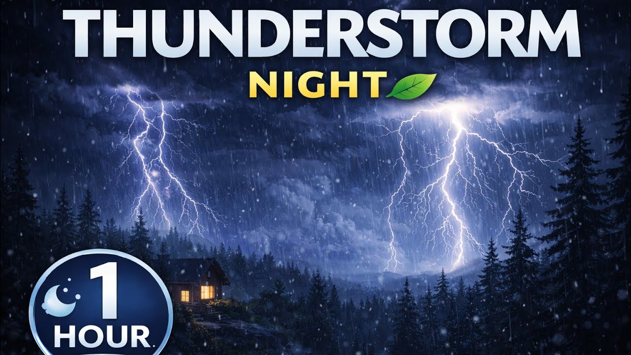 Thunderstorm Night ⚡🌧️ Heavy Rain & Thunder Sounds for Deep Sleep (1 Hour) #youtube #relaxingmusic