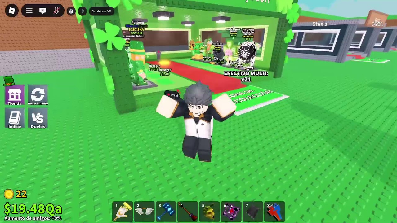TRADEANDO EN STEAL A BRAINROT PINTANDO BASES DE SAN PATRICIO#stealabrainrot #viral