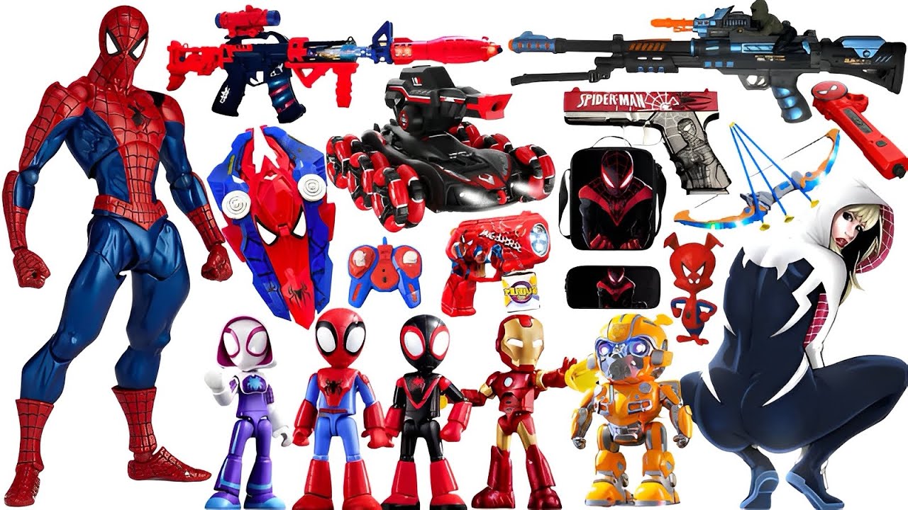 Spider-man Pop Toy series Unbox, Marvel Hero toy set, Spider-Man action doll, Marvel Pop toy gun