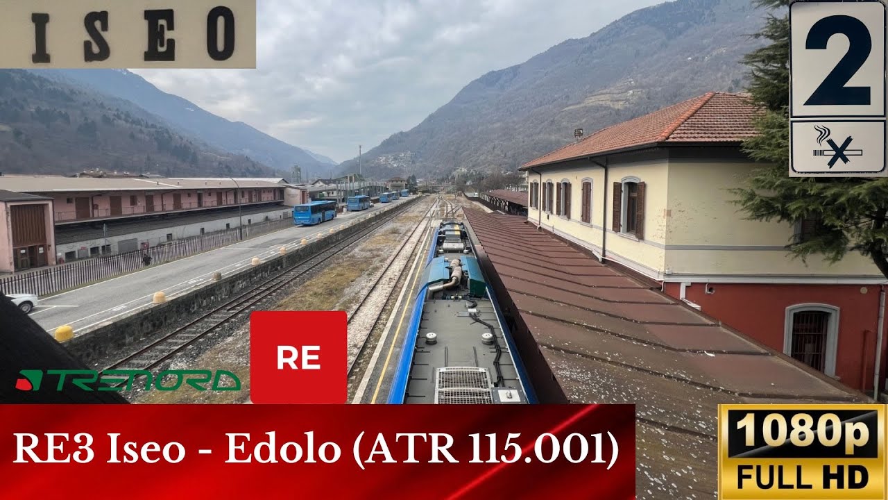 🚉 ATR 115.001 sulla 🔴 RE3 da ISEO a EDOLO durante il MALTEMPO 🌧️