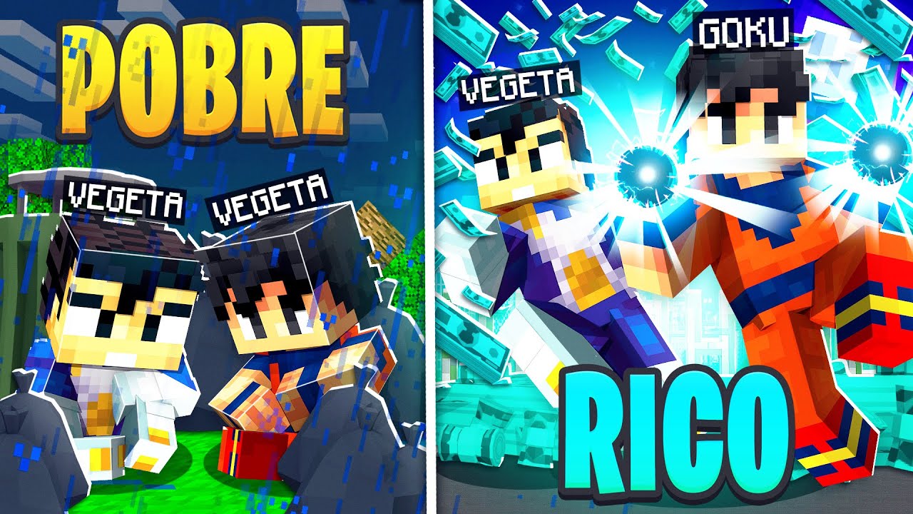RICO VS POBRE DO GOKU E DO VEGETA no Minecraft!
