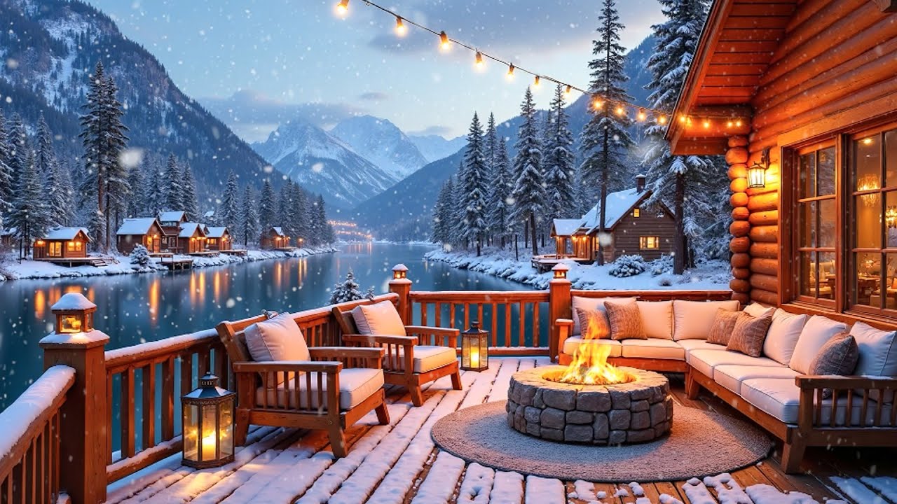 Peaceful Winter Ambience ❄️ Relaxing Piano Music & Gentle Fireplace Sounds for Study & Work