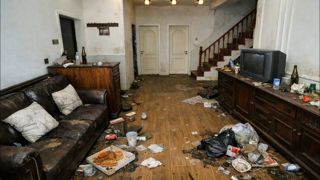 When the cleaning crew walked in🤮 the shock was beyond expectations😱 clean the dertes houses
