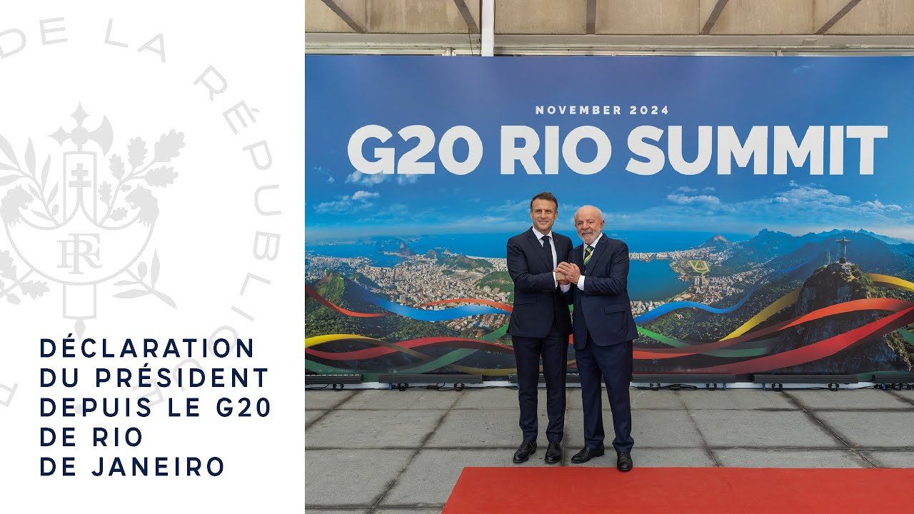 Déclaration à la presse du Président Emmanuel Macron depuis le G20 de Rio de Janeiro.