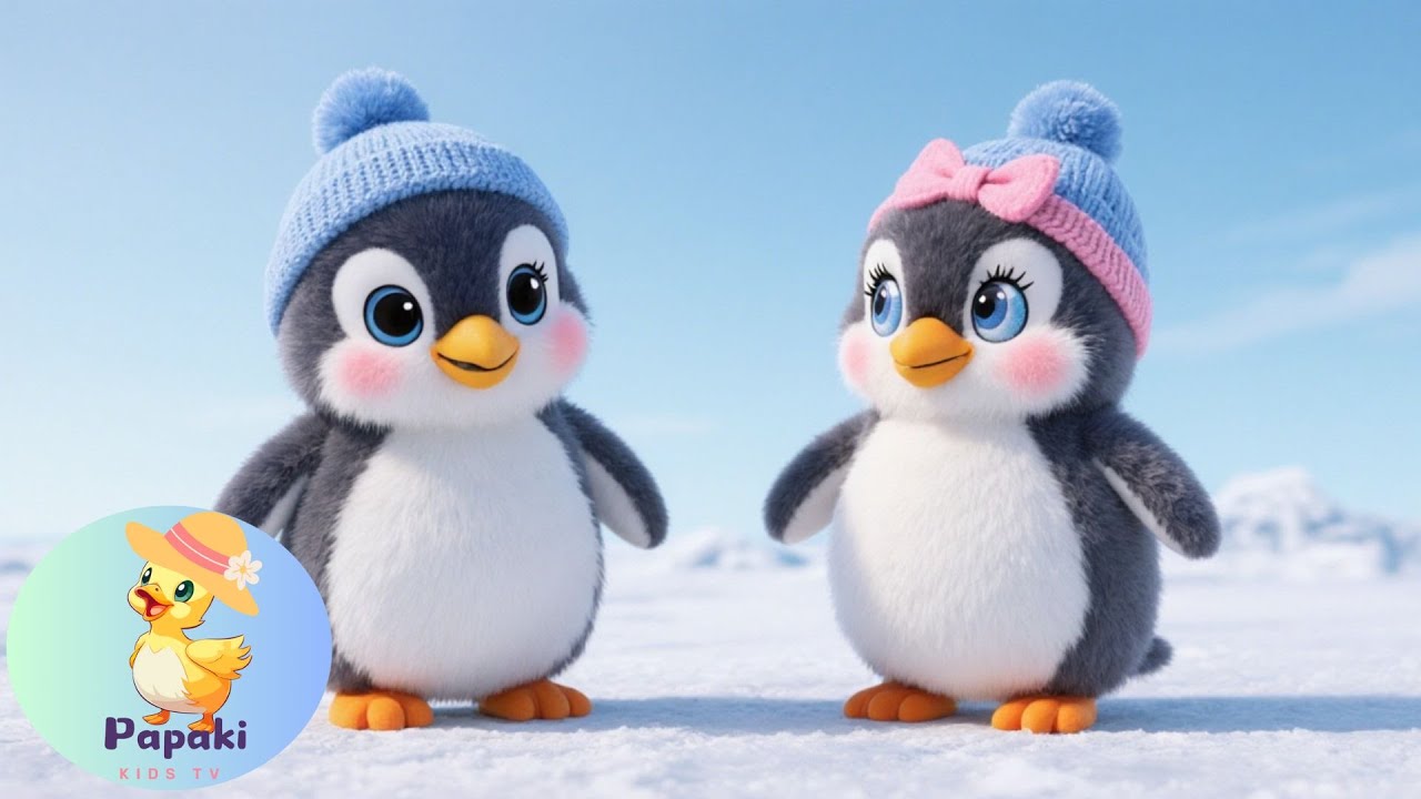 5 Πιγκουινάκια στο χιόνι ❄️ | Παιδικό τραγούδι 🐧 | Με κινήσεις & μέτρημα από το 5 στο 1