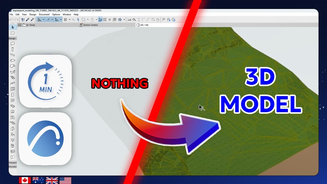 Archicad - Create a 3D Terrain from Contour Lines (Digital Terrain Model Tutorial)