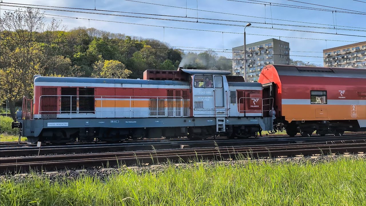 Zapach diesla na trasie z Helu do Chojnic lokomotywa spalinowa SU42-509 Gdańsk Stocznia🚂 Południowy