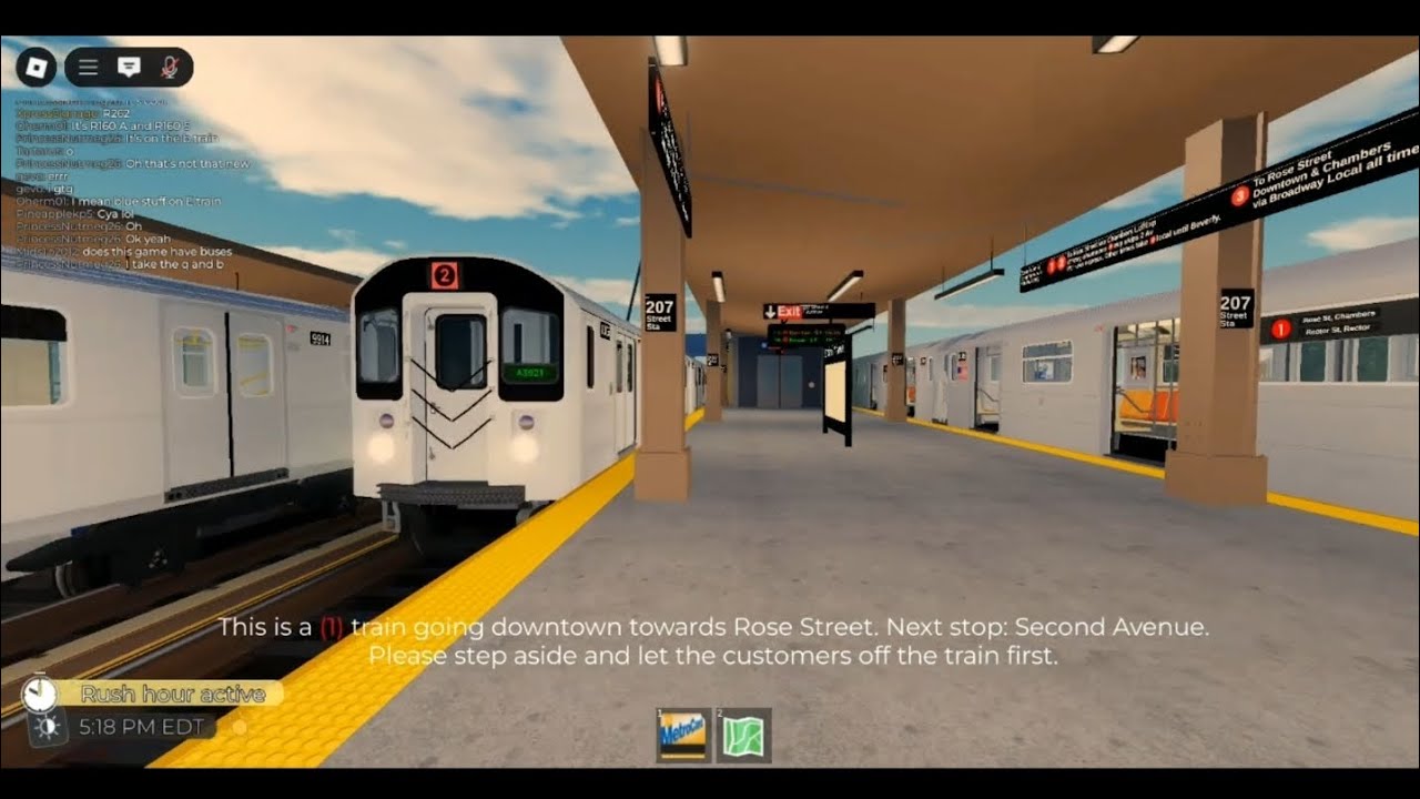 Overhaul Update NYC Subway Automated: (1)(2) Train action @ 207th Street (PM Rush Hours)