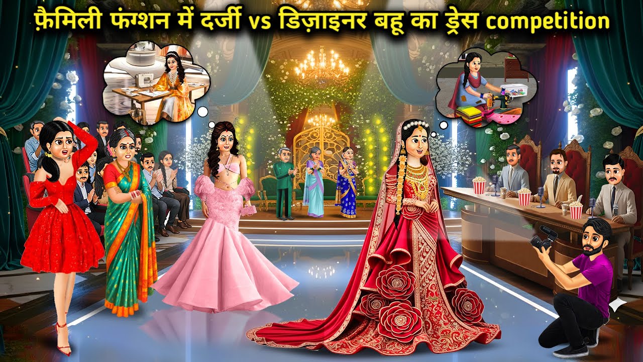 फ़ैमिली फंग्शन में दर्जी vs डिजाइनर बहू का ड्रेस competition| Tailor vs designer dress competition 