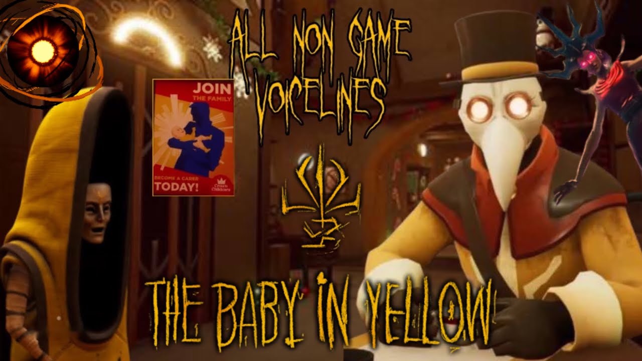 Все неигровые голосовые реплики из мультфильма «Малыш в жёлтом» (с субтитрами).