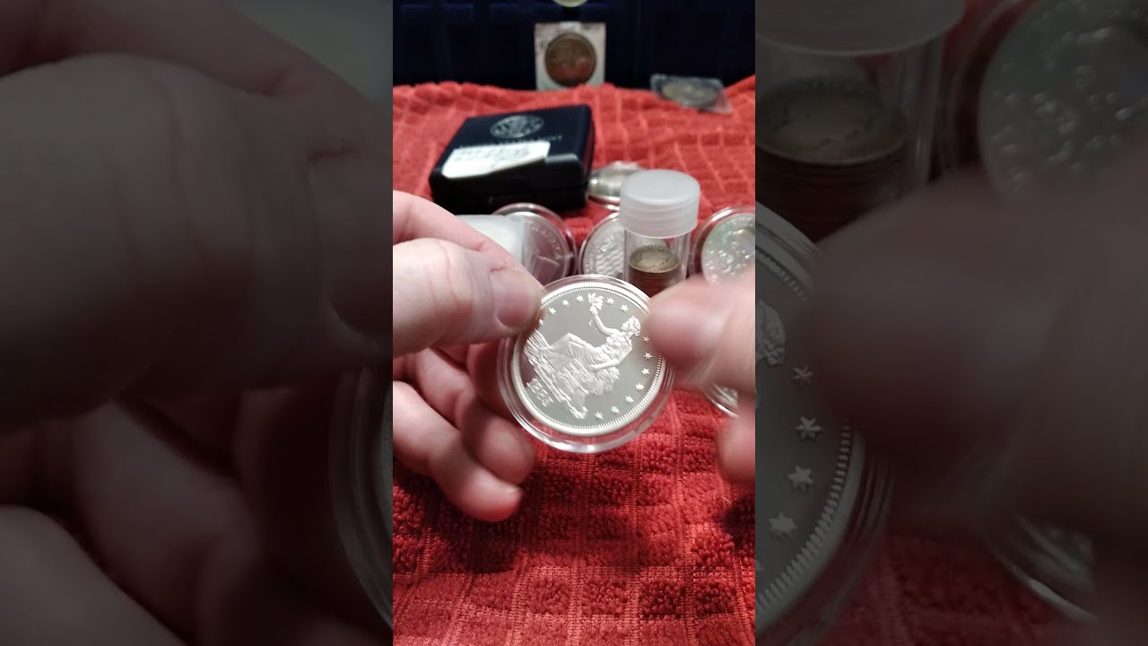 1885 Trade dollar design 1 Oz silver round proof style finish.