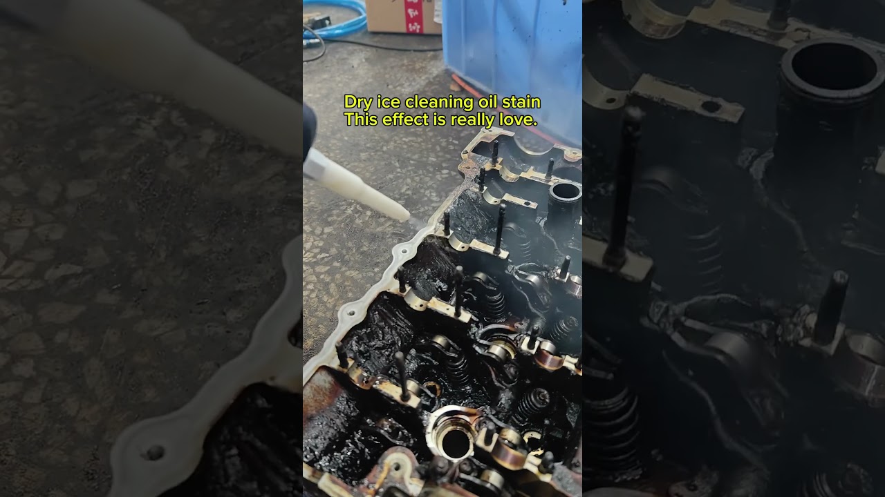 Dry ice cleaning automobile oil pollution #automobile #dryicecleaning #machine