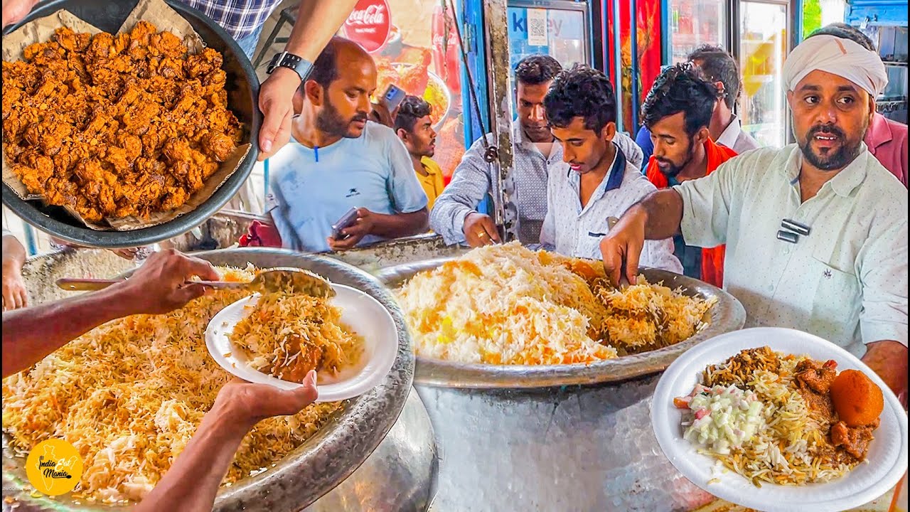 Famous Kaka Biryani Ki Biggest Degh Wali Cheapest Chicken Biryani Rs. 80/- Only l Bokaro Street Food