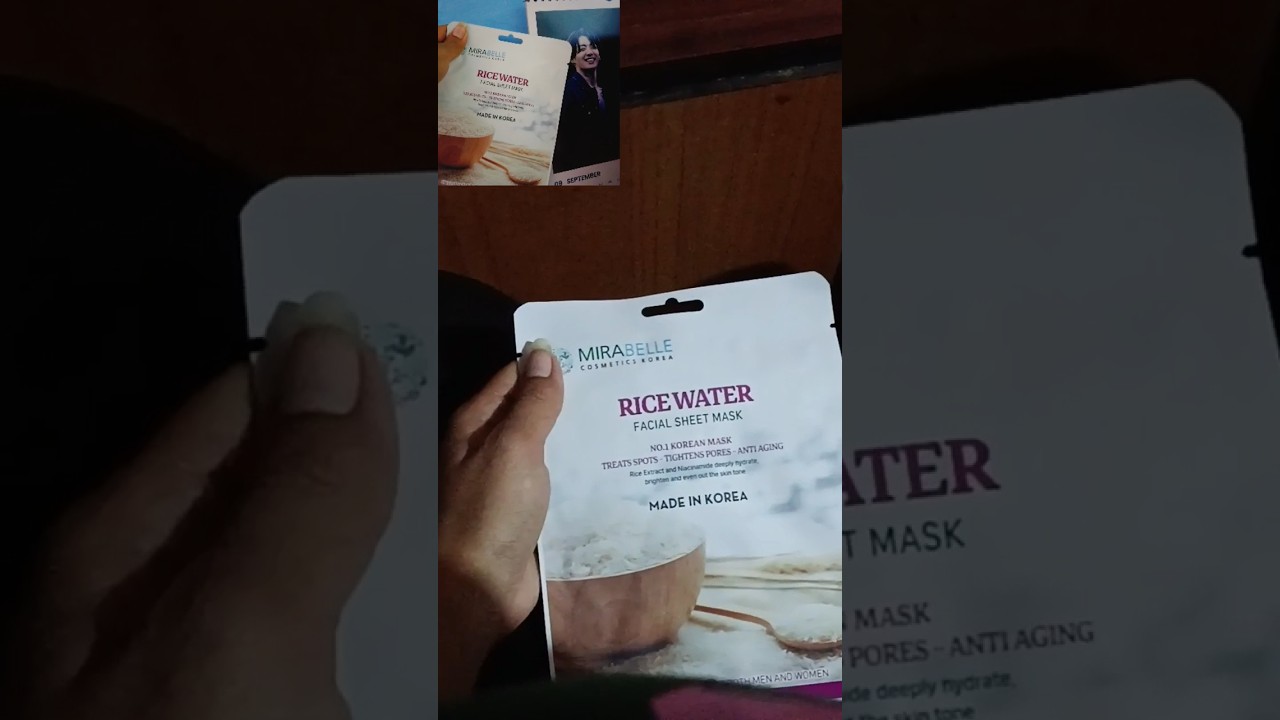 RICE WATER FACIAL SHEET MASK MADE IN KOREA🫶🥰#viralshorts #korea #india #beautifulskin #koreanskin