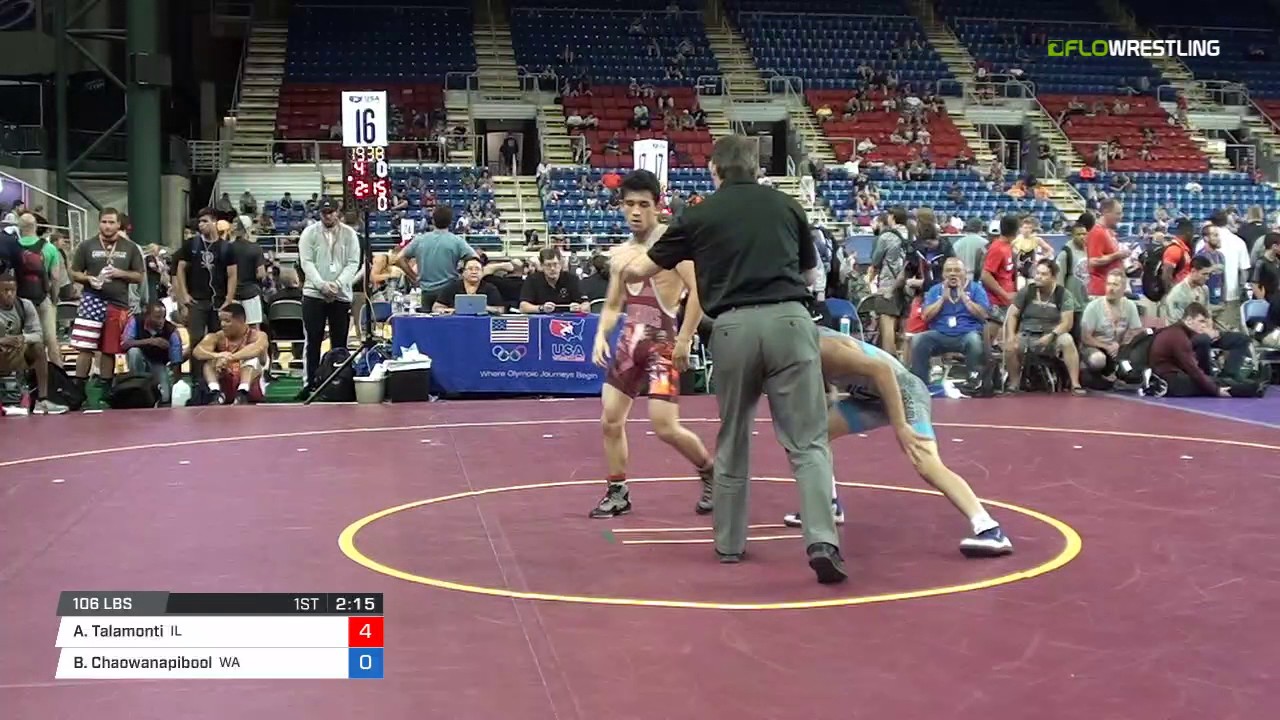 106 Qtrs - Anthony Talamonti (Illinois) vs. Brenden Chaowanapibool (Washington)