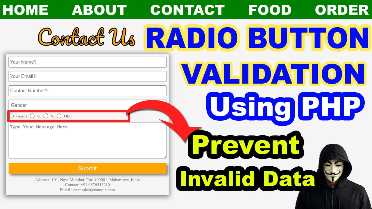 Radio Button validation in PHP, How to Insert Radio button value into database in PHP MySQL